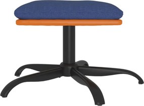 vidaXL Υποπόδιο Μπλε 60x60x36 εκ. Ύφασμα &amp; Συνθετικό Δέρμα