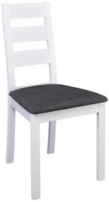 Καρέκλα MILLER Οξυά Άσπρη/Ύφ.Γκρι 45x52x97cm (Σετ 2 ΤΕΜ)
