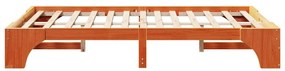 vidaXL Σκελετός Κρεβατιού Καφέ κεριού 140 x 190 cm Μασίφ ξύλο πεύκου