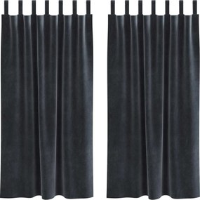 vidaXL Κουρτίνες 2 τμχ. Σκούρο Γκρι 140 x 175 cm Βελούδο