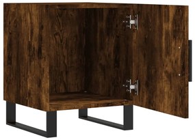 vidaXL Κομοδίνα 2 τεμ. Καπνιστή Δρυς 40x40x50 εκ. από Επεξεργ. Ξύλο