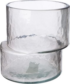 Βάζο 'Levels' Γυαλί Γκρι 14.5x16.5x16.5cm