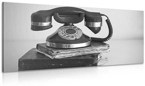 Εικόνα ρετρό τηλέφωνο σε ασπρόμαυρο σχέδιο