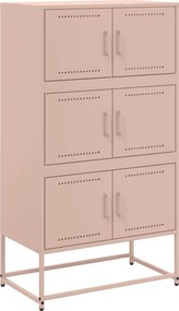 vidaXL Ντουλάπι Ροζ 68,5x38,5x123,5 εκ. από Ατσάλι