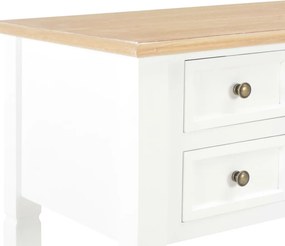 vidaXL Γραφείο Λευκό 109,5 x 45 x 77,5 εκ. Ξύλινο