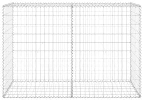 vidaXL Συρματοκιβώτιο Τοίχος 150x60x100 εκ. Γαλβαν.Χάλυβας + Καλύμματα