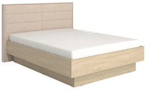 Επενδυμένο Κρεβάτι ARBELA Διπλό MD Light Port Oak με Μπέζ Ύφασμα 160x200εκ. 178x213x115 εκ.