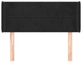 Κεφαλάρι με Πτερύγια Μαύρο 83x16x78/88 εκ. Βελούδινο 3118800