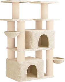 vidaXL Δέντρο γάτας με στύλους ξύρας 2 τμχ. Κρεμ 147 cm