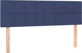 vidaXL Κρεβάτι Boxspring με Στρώμα Μπλε 140x200 εκ. Υφασμάτινο