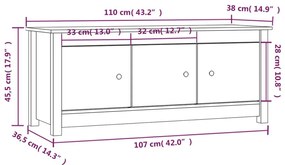 Παπουτσοθήκη 110 x 38 x 45,5 εκ. από Μασίφ Ξύλο Πεύκου - Καφέ