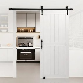 VEVOR Sliding Barn Door with Hardware Kit 914 x 2134mm MDF Panel PVC Surface