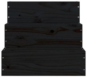 Σκάλα Κατοικίδιου Μαύρο 40x37,5x35 εκ. από Μασίφ Ξύλο Πεύκου - Μαύρο