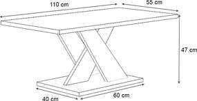 Τραπεζάκι σαλονιού Marcello Megapap χρώμα λευκό 110x55x47εκ.