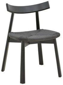 Καρέκλα Clareta rubberwood-σχοινί σε μαύρη απόχρωση 53x55x79εκ 53x55x79 εκ.