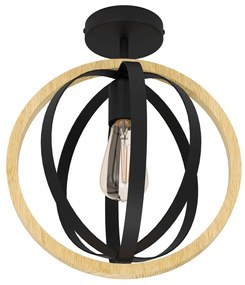 Φωτιστικό Οροφής Eglo 43736 BASILDON Καφέ (Brown)|Μαύρο Ματ (Black Mat)