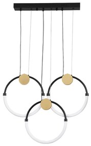 Φωτιστικό Κρεμαστό Ράγα Τρίφωτη L630xH1545mm Led 29w 1809lm 3000K Χρυσαφί-Μαύρο Viokef Briana 4314900