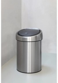 Δοχείο απορριμμάτων Brabantia Touch Bin 647211, 3 λίτρα, Ομαλός και αθόρυβος βρασμός, Τοποθέτηση Stenen, Inox/mat