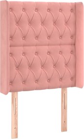 vidaXL Κρεβάτι Boxspring με Στρώμα &amp; LED Ροζ 80 x 200 εκ. Βελούδινο