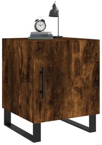 vidaXL Κομοδίνα 2 τεμ. Καπνιστή Δρυς 40x40x50 εκ. από Επεξεργ. Ξύλο
