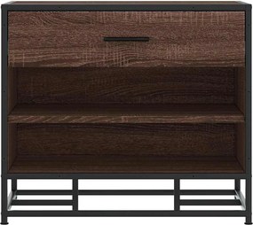 vidaXL Παγκάκι παπουτσιών καφέ δρυς 60x40x53,5 cm