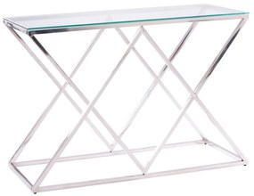 Κονσόλα Holland Με Γυαλί Και Βάση Χρωμίου 120x40x78 Ek.