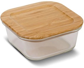 Φαγητοδοχείο Arizona 10-143-211 13,6x13,6x6,2cm 450ml Natural-Clear Nava Wood, Glass