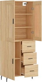 vidaXL Ντουλάπι Sonoma δρυς 69,5 x 34 x 180 εκ. από Επεξεργασμένο Ξύλο