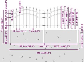 vidaXL Φράχτης Κήπου Woerden Λευκό 240 x 115 cm