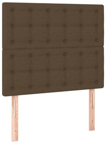 vidaXL Κρεβάτι Boxspring με Στρώμα Σκούρο Καφέ 120x200 εκ. Υφασμάτινο