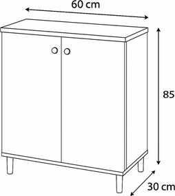Ντουλάπι Sapphire Δρυς LUBI 60x30x85