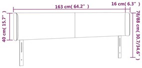 Κεφαλάρι Κρεβατιού LED Μαύρο 163x16x78/88 εκ. Υφασμάτινο 3122964