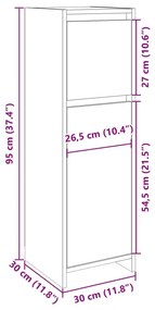 Στήλη Μπάνιου Sonoma Δρυς 30 x 30 x 95 εκ. από Ξύλο - Καφέ