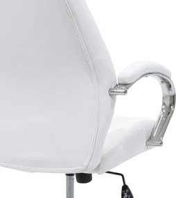 Καρέκλα γραφείου διευθυντή Sonar pakoworld pu σε λευκή απόχρωση
