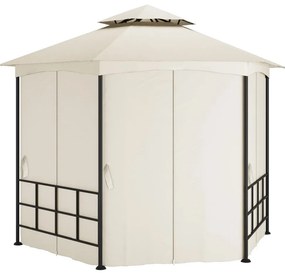 vidaXL Κιόσκι με Πλευρικά Τοιχώματα Κρεμ 3,1 x 2,7 μ.