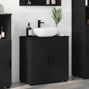 vidaXL Ντουλάπι Μπάνιου Μαύρο 61 x 35 x 64 εκ. Επεξεργασμένο ξύλο