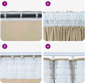 vidaXL Βελούδινες Κουρτίνες 2 pcs Κρεμ 140 x 140 cm Βελούδο