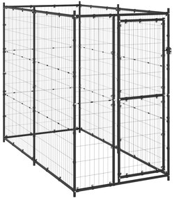 vidaXL Κλουβί Σκύλου Εξ. Χώρου Ατσάλι 110 x 220 x 180 εκ.
