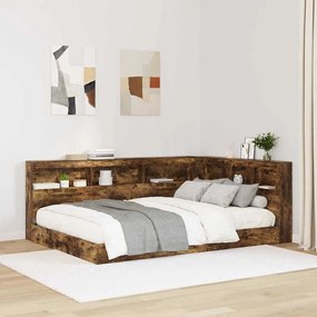 vidaXL Κεφαλάρι Αποθήκης Καπνιστό Δρύς 150 cm Επεξεργασμένο ξύλο