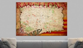 Πίνακας φελλού - Map of Barcelona [Cork Map] 90x60