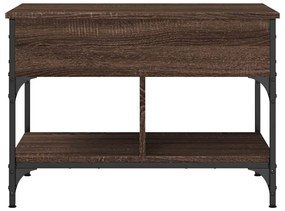 vidaXL Τραπεζάκι Σαλονιού Καφέ Δρυς 70x50x50 εκ. Επεξ. Ξύλο/Μέταλλο