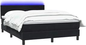 VidaXL Κρεβάτι Boxspring με Στρώμα & LED Μαύρο 160x210 εκ. Βελούδινο