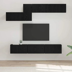 vidaXL Σετ επίπλου τηλεόρασης με ράφι Άλλο 7 pcs Μαύρη Δρυς 60 x 30 x 30 cm