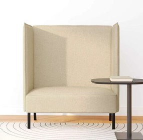 vidaXL Καναπές Υψηλής Πλάτης 101cm Κρεμ ύφασμα