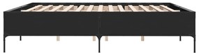 vidaXL Πλαίσιο Κρεβατιού Μαύρο 180 x 200 εκ. Επεξ. Ξύλο &amp; Μέταλλο