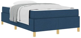 vidaXL Κρεβάτι με ελατήρια Μπλε και άσπρο 120 x 200 cm ύφασμα
