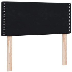 vidaXL Κρεβάτι Boxspring με Στρώμα Μαύρο 90x210 εκ. Βελούδινο