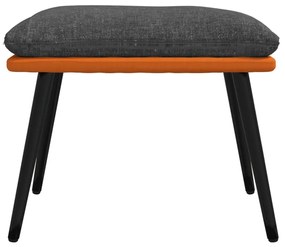 vidaXL Υποπόδιο Σκ. Γκρι&Πορτοκαλί 45x29,5x35 εκ. Ύφασμα & Συνθ. Δέρμα