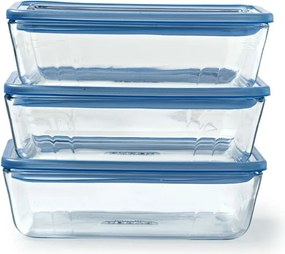 Σετ με Κυτία Γεύματος Pyrex Μπλε Διαφανές 800 ml 3 Τεμάχια