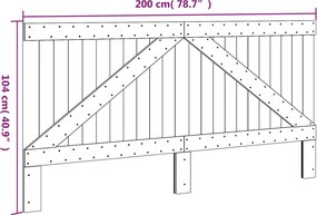 vidaXL Κεφαλάρι 200x104 εκ. από Μασίφ Ξύλο Πεύκου